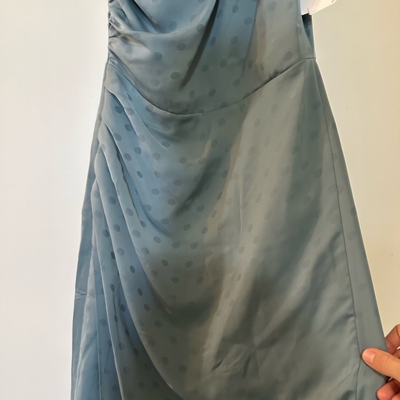 FAVORITE DAUGHTER The Singles Table One Shoulder Column Gown Slate Blue - Picture 5 of 13